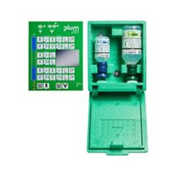 Estaci&oacute;n de emergencia ocular - Caja de pared - Plum - con 1 x 200 ml de soluci&oacute;n de pH neutro y 1 x 500 ml de soluci&oacute;n de lavado - para ojos, piel y heridas