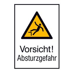 Warnschild "Vorsicht Absturzgefahr"