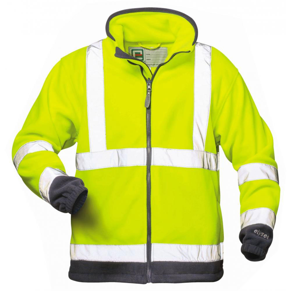 Hoge zichtbaarheid fleecejas "VALENTIN" - maat S tot XXXXL - fluorescerend geel/marineblauw - 2 zijzakken met ritssluiting