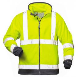 Hoge zichtbaarheid fleecejas "VALENTIN" - maat S tot XXXXL - fluorescerend geel/marineblauw - 2 zijzakken met ritssluiting