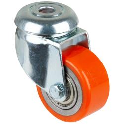 Lenkrolle kompakt - R&uuml;ckenloch - PU-Rad - Rad-&Oslash; 50 mm - Bauh&ouml;he 74 mm - Tragkraft 150 kg - Preis per St&uuml;ck