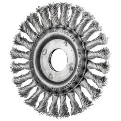 Rundbürste - PFERD - gezopft mit Edelstahl - für Edelstahl und NE-Metalle - Bürsten-Ø 115 mm - Besatzmaße (B x L) 12 x 22 mm - Besatzmaterial-Ø 0,5 mm - Anzahl Zöpfe 24 Stück
