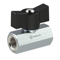 Mini-Kugelhahn - Messing vernickelt - sandgestrahlt - mit Fl&uuml;gelgriff - IG G 1/4 bis 1/2 - DN 8 oder 10 - PN max. 10 bar - Preis per St&uuml;ck