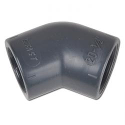 codo adhesivo 45° - PVC-U - diámetro interior 20 a 110 mm - diámetro exterior 28 a 128 mm - longitud 21 a 85 mm - PN 16