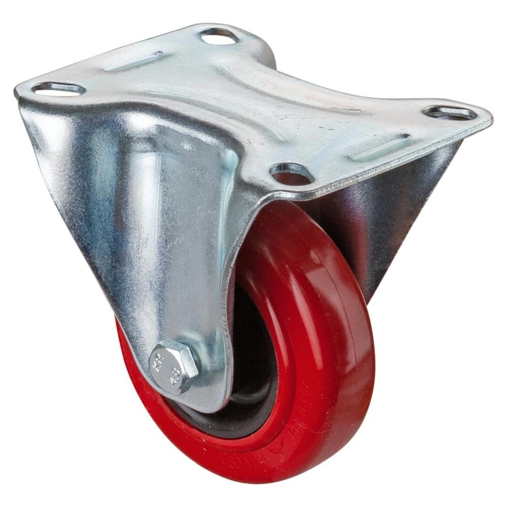 Roulette fixe de transport - Roue en silicone - &Oslash; de la roue 80 &agrave; 125 mm - hauteur totale 106 &agrave; 154,5 mm - Capacit&eacute; de charge 80 &agrave; 130 kg - Prix &agrave; l'unit&eacute;