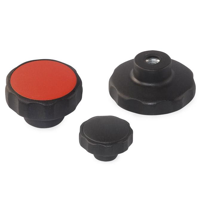 Star Grips - with mounted mother - Ø 32,5 and 55 mm - M 6 and M 8 - black