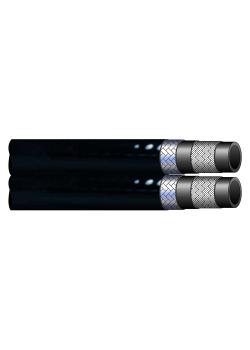 Tuyau hydraulique jumelé - en polyuréthane et polyester extrudé sans soudure - DN 6 mm - taille 4 mm - Ø extérieur 12,7 mm - pression de service 700 bar - longueur 20 m - Prix au rouleau