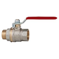 Palloventtiili - vakiomalli - nikkel&ouml;ity messinki - naaras-/uroskierre - G 1/4" - G 2" - DN 8 - 50 - PN max. 40 - 63 bar - punaisella ter&auml;svivulla - hinta per kappale