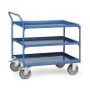 Table chariot - avec 3 étages de plateaux métalliques - gérer haut standing