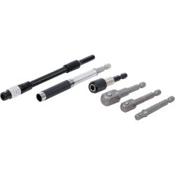 Kit d'adaptateurs et de rallonges - pour perceuses - acier au chrome-vanadium - 6 pi&egrave;ces