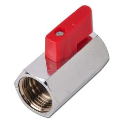Mini-kogelkraan - verchroomd messing - enkelzijdige knevelgreep - IG/AG of IG/IG G 1/8" tot G 3/4" - DN 6 tot 20 - PN -0,9 tot 10