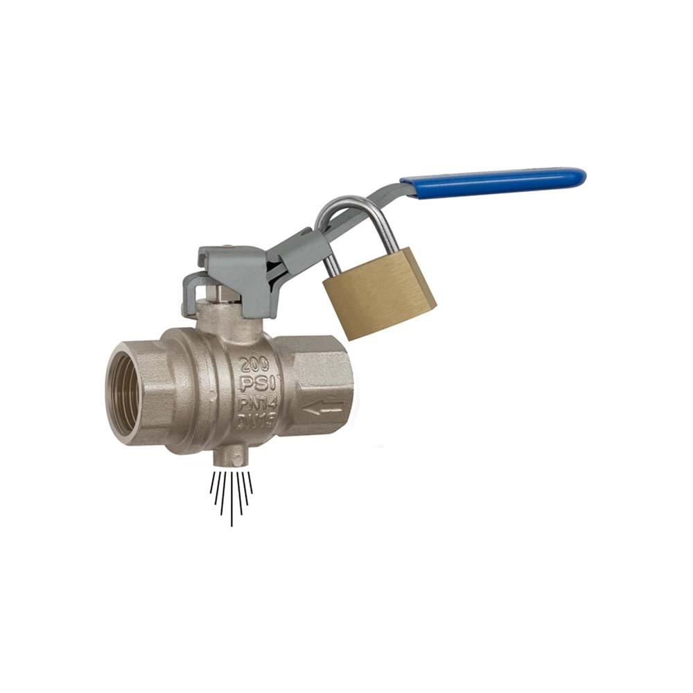 Zawór kulowy - mosiądz niklowany - zamykany - otwór odpowietrzający M5 lub G 1/4" - Rp 1/4" Rp 2" - DN 8 lub 25 - PN maks. 14 bar