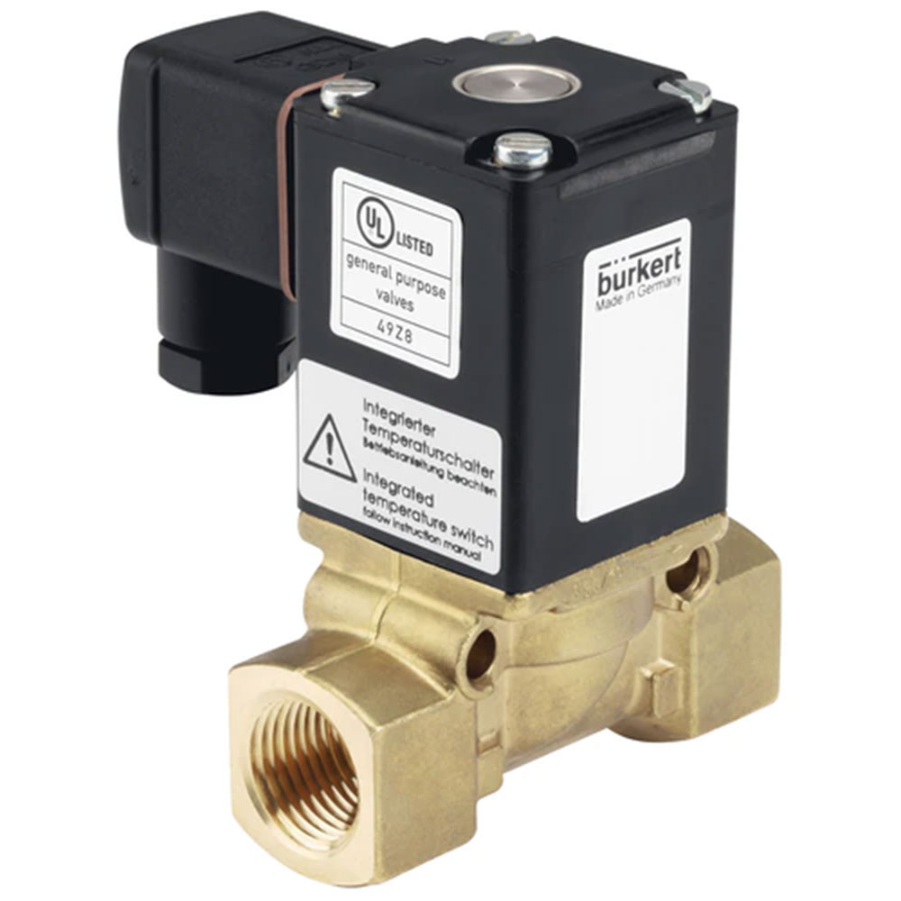 2/2-drożny zawór elektromagnetyczny - typ 0290 - wspomagany serwomechanizmem - mosiądz lub stal nierdzewna - 0 do 16 bar - NW 12 do 50 - 24 do 230 V