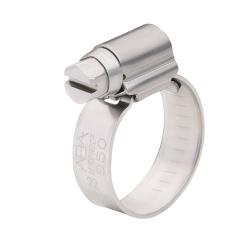 Abrazadera de tornillo sin fin ABA Nova SMS - Acero inoxidable W5 - Ancho de banda 9 mm - Margen de sujeción 8-14 a 13-20 mm - PU 50 unidades - Precio por unidad