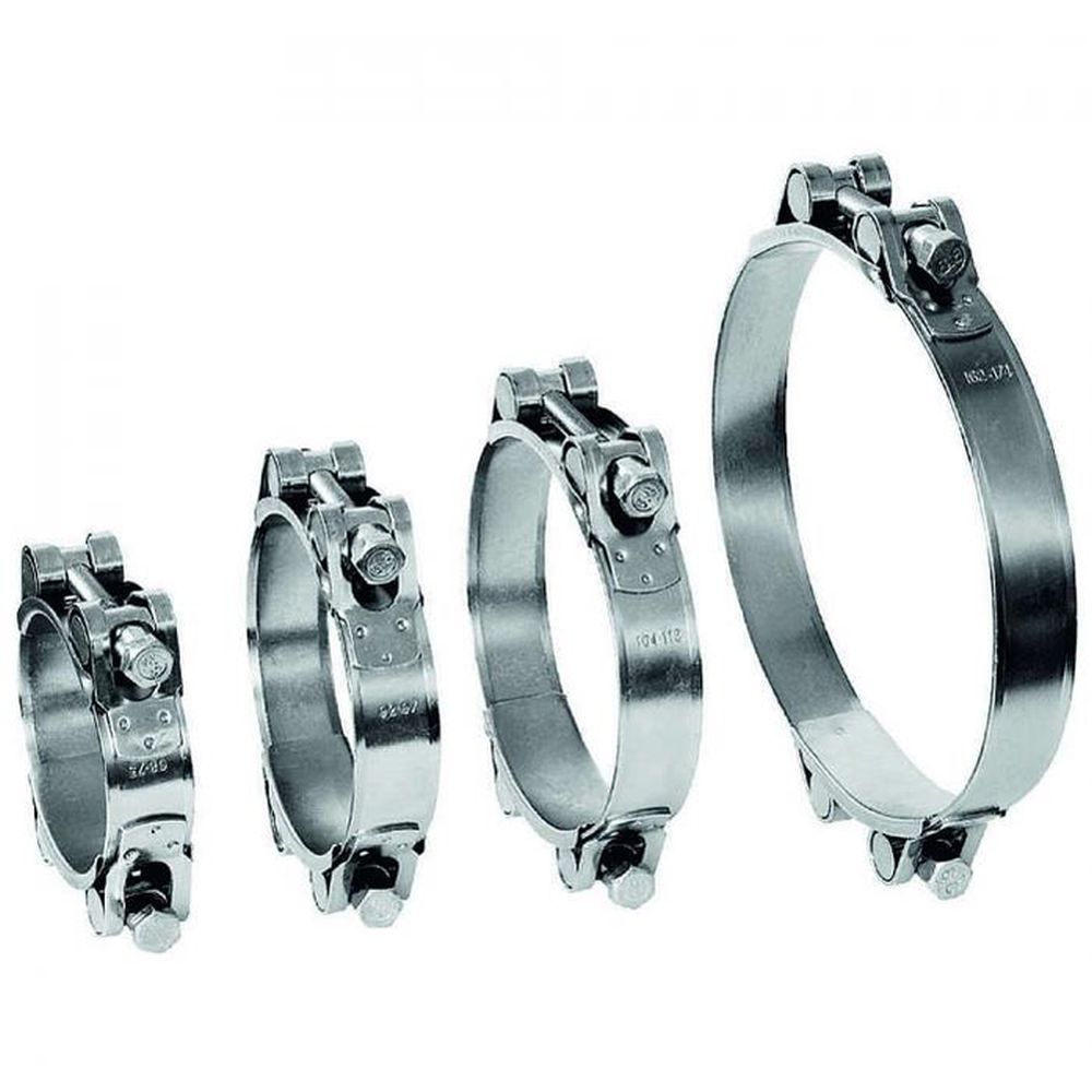 Abrazadera de perno articulado GEMI GBS 2 piezas - Rango de sujeción-Ø 40 a 166 mm - Acero inoxidable 1.4401 - Anchura 20 mm - Precio por unidad