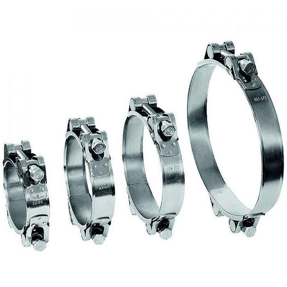 Abrazadera de perno articulado GEMI GBS 2 piezas - Rango de sujeción-Ø 80 a 305 mm - Acero inoxidable 1.4401 - Anchura 25 mm- Precio por unidad - PU 5 y 10 piezas