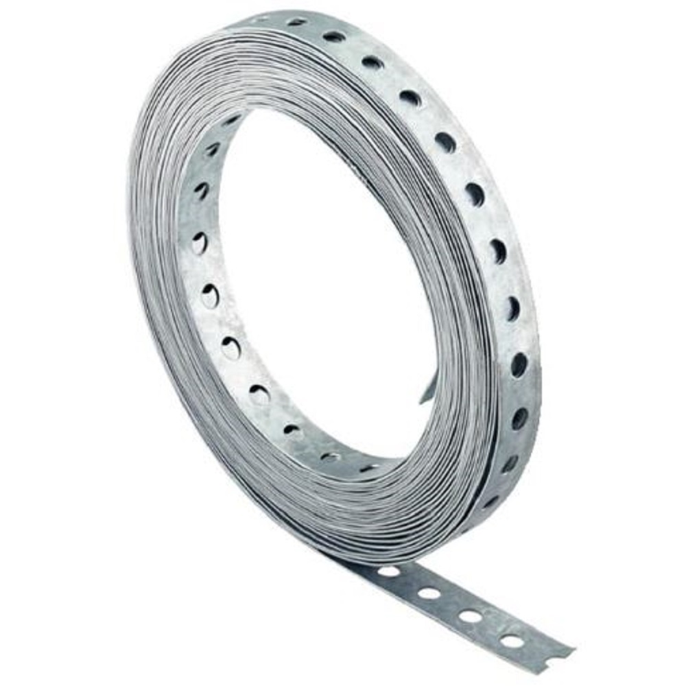 Bande perforée LBV - Acier galvanisé - Longueur 10 m - Largeur 12 à 27 mm - Épaisseur 0,75 à 2,6 mm - Prix par paquet