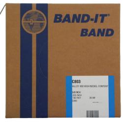 Monel 400-band - breedte 9,6 mm - dikte 0,64 mm - VE 30,5 m - prijs per rol