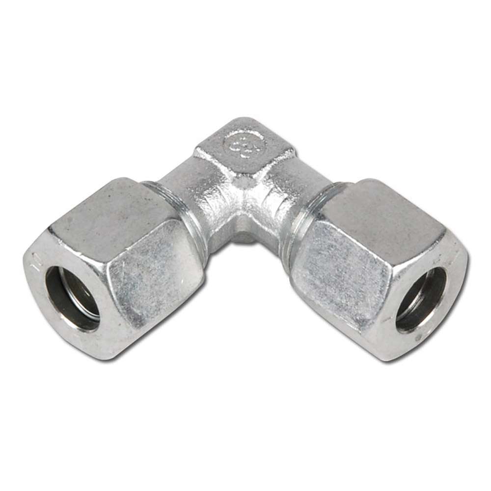 Racor de compresión acodado - Serie L - Acero galvanizado - Diámetro exterior de tubo de Ø 6 a 42 mm - PN 160 a 315