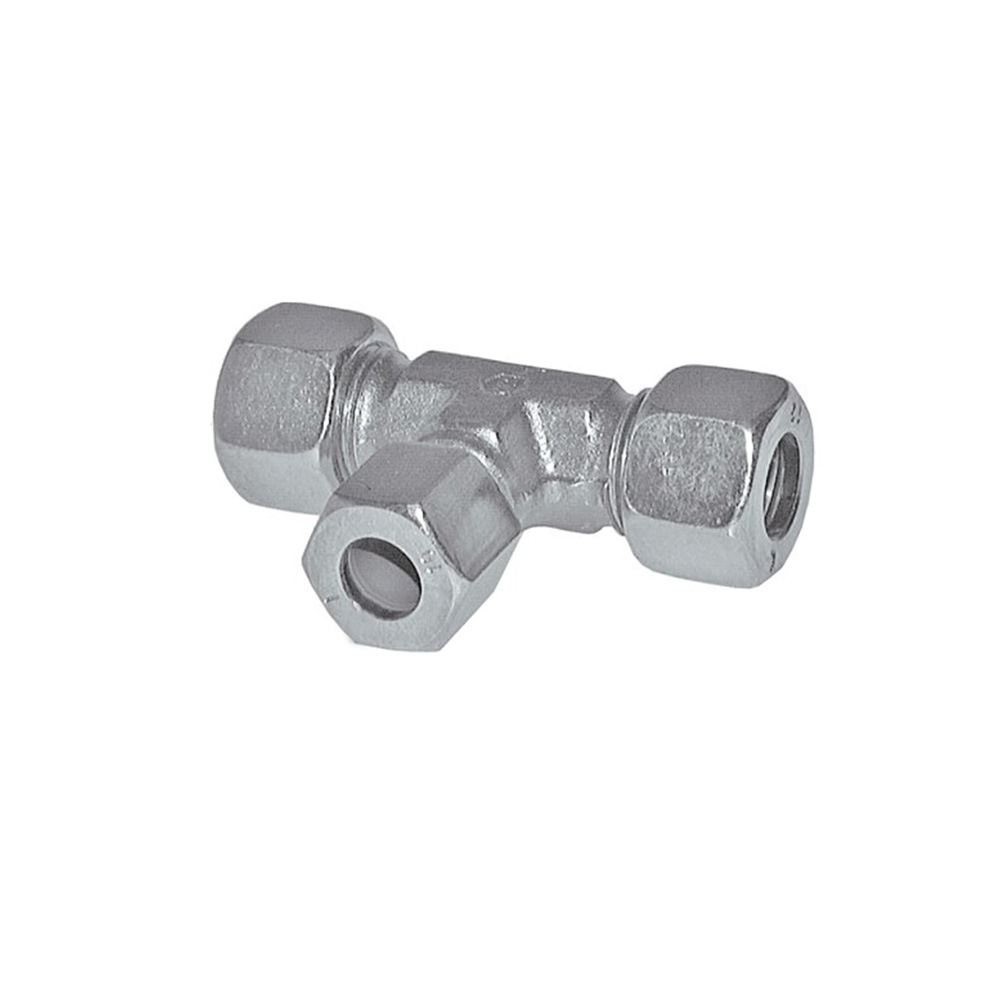 T-verloopfitting - serie LL - verzinkt staal - buis-Ø 4 tot 8 mm - PN 100