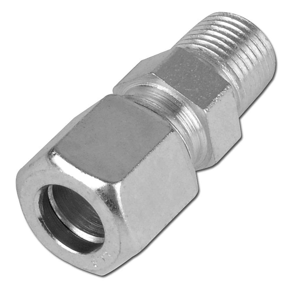 Proste połączenie śrubowe - seria LL - stal ocynkowana - rura Ã Rohr 4 do 8 mm - gwint zewnętrzny NPT 1/8 "- PN 100