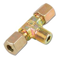 Połączenie śrubowe T - seria LL - stal ocynkowana - rura Ř 4 do 8 mm - stożek. AG NPT 1/8 "- PN 100