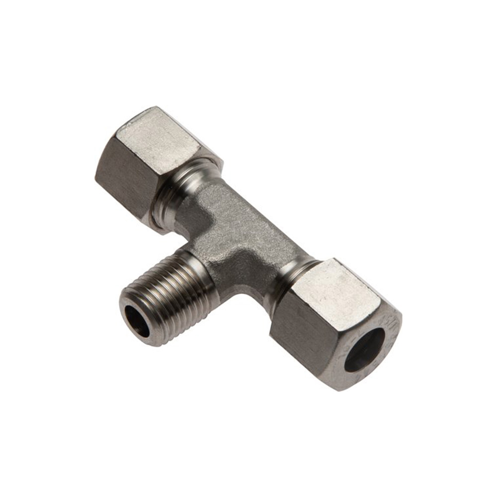 T-insteekschroefverbinding - serie S - roestvrij staal 1.4571 - buis-Ø 6 tot 38 mm - conisch AG NPT - PN 315 tot 630
