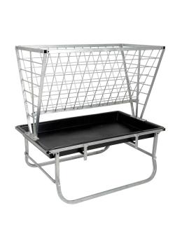 Fôrstativ - uten tak - med konsentrert fôrtrau - varmgalvanisert metall - lengde 112,5 cm - bredde 68,5 cm - høyde 116 cm