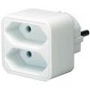 Adapter plugger Euro 2 - hvit - 2 stikkontakter