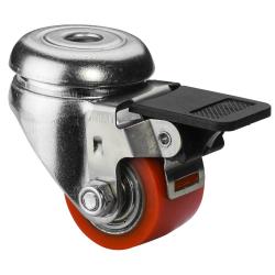 Lenkrolle kompakt mit Feststeller - R&uuml;ckenloch - PU-Rad - Rad-&Oslash; 35 mm - Bauh&ouml;he 58 mm - Tragkraft 100 kg - Preis per St&uuml;ck