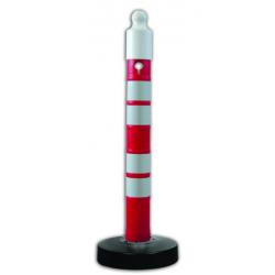 Kettenpfosten - Höhe 1200 mm - befüllbar - reflektierend - rot/weiß