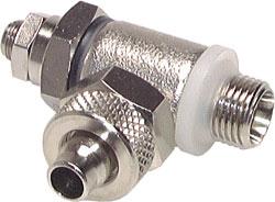 Smoorterugslagklep - haaks - vernikkeld - 1/8" tot 1/4" - afvoerlucht regelbaar