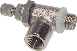 Clapet anti-retour à étranglement - MS - filetage femelle - 1/8" ou 1/4" - échappement réglable - avec molette