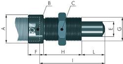 Tornillo cojinete delantero para amortiguadores ACE - M8x1 a 64x2mm