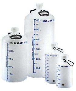 Plastic drum - Balloon - natural color - with blue liter scale and screwed cap