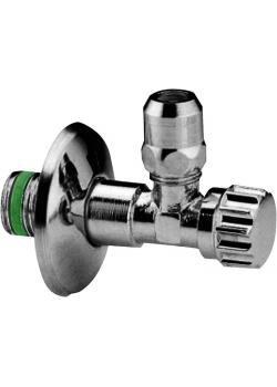 Válvula de mariposa de escuadra - latón cromado - autosellante - rosca exterior G 1/2" - racor Ø 10 mm