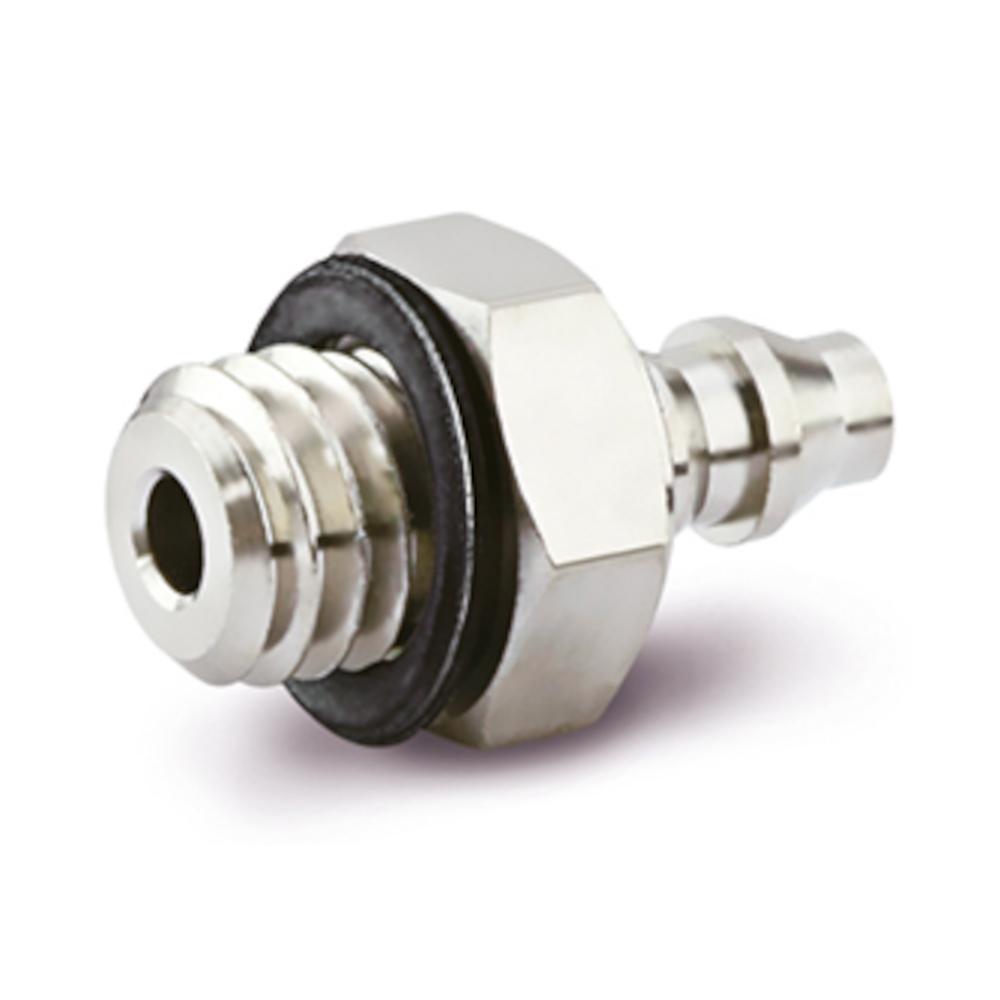 Rak skruvanslutning med munstycke M-AU - miniatyr - mässing - slangytterdiameter 3 till 6 mm - gänga M3 eller M5 - 10-pack - pris per styck