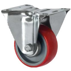 Ruota fissa CASCOO - Serie N2U6 - Ruota in PU - &Oslash; della ruota da 80 a 200 mm - Altezza totale da 105 a 235 mm - Portata da 130 a 350 kg - Prezzo al pezzo