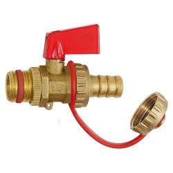 KFE-palloventtiili - paljas messinki - k&auml;ytt&ouml;l&auml;mp&ouml;tila 0 &deg;C - 110 &deg;C - G 1/2 - letkuliitin LW 13 - PN max. 10 bar - hinta per kappale