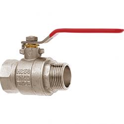 GEKA® plus kuleventil - type 3 - forniklet messing - innvendig gjenger G3/8 til G2 til utvendig gjenger G3/8 til G2 - pris pr stk.