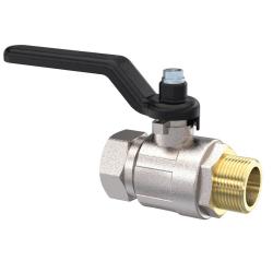 Palloventtiili - vakiomalli - nikkel&ouml;ity messinki - naaras-/uroskierre - G 1/4" - G 2" - DN 8 - 50 - PN max. 25 - 50 bar - mustalla k&auml;sivivulla - hinta per kappale