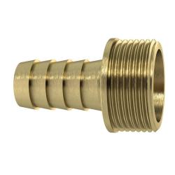 1/3" letkuliitin - tasotiivisteinen - kauluksella - sveitsil&auml;inen versio - paljas messinki - G 1/2 - G 1 - letkuille 10-25 mm - hinta per kappale