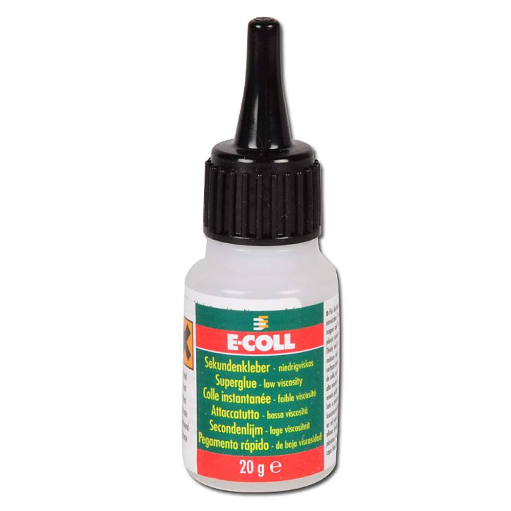 Superglue E-Coll - 3 y 20 g - sin silicona - PU 10 unidades - Precio por unidad de embalaje