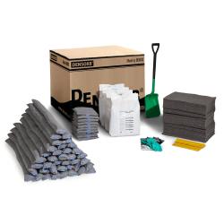 Mat&eacute;riau absorbant - Kit d'urgence - dans un carton d'emballage - Version kit de recharge universel - Capacit&eacute; d'absorption : 272 litres d'huile/conditionnement