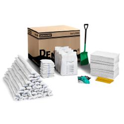 Mat&eacute;riau absorbant - Kit d'urgence - dans un carton d'emballage - Version kit de recharge pour huile - Capacit&eacute; d'absorption : 288 litres d'huile par conditionnement