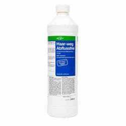 Haar-Weg Afvoer vrij - vloeibare buisreiniger - plastic fles 1000 ml - VE 6 flessen