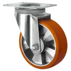 Rotella girevole per carichi pesanti CASCOO - Serie BAU5 - Ruota in PU - &Oslash; della ruota da 125 a 200 mm - Altezza totale da 164 a 245 mm - Portata da 400 a 700 kg - Prezzo al pezzo