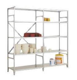 Magazijnrek "megaflex light" - hoogte 2500 mm - 6 stalen legborden - breedte legborden 970 mm