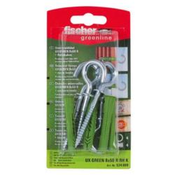 Universalplugg - med kant & rundkrok - borr-Ø 8 mm - längd 50 mm - 5-pack - pris per förpackning