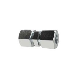 Rechte schroefverbinding - verzinkt staal - PN 630 bar - buitendiameter buis 12 mm - zware uitvoering